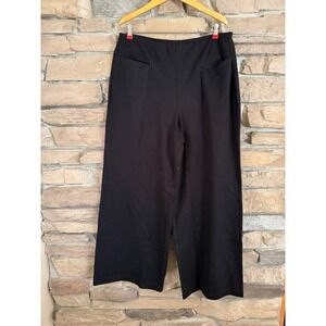 Torrid Studio Womens 1R Black Wide Leg Ponte Pull On Pants High Rise Cropped New